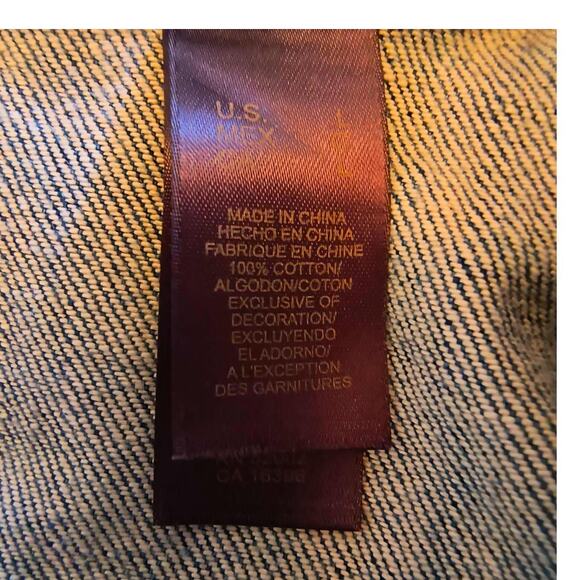 Liz Claiborne Denim Jean Jacket Women's Size L Stitching Button Up Pockets Y2k - Picture 10 of 14